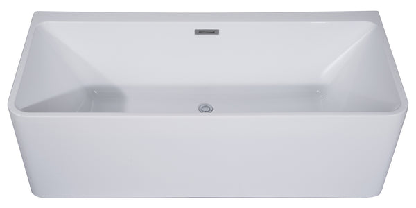 ALFI brand AB8858 59 inch White Rectangular Acrylic Free Standing Soaking Bathtub